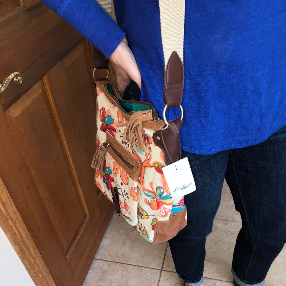 NWT Whistler Shoulder Bag Multicolor Bird pattern